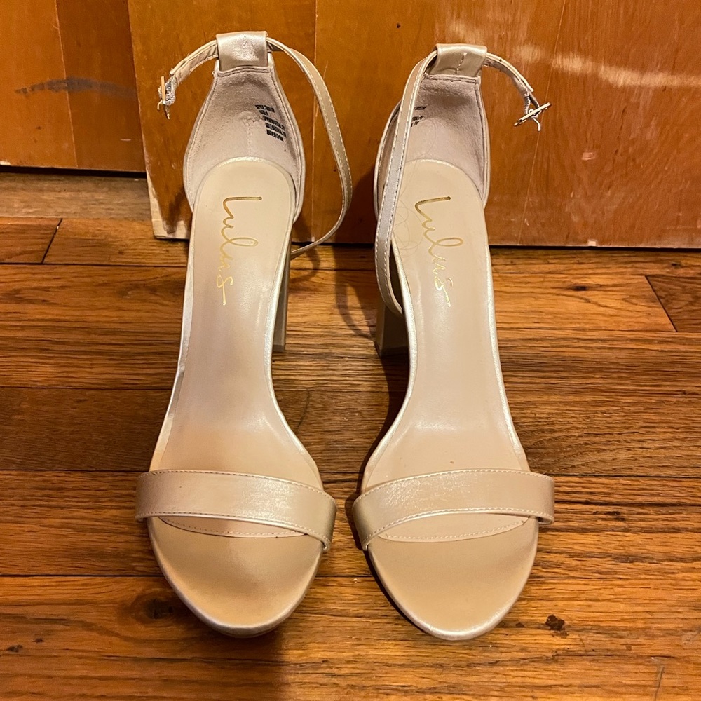 Lulu’s Gold Sandal Heels